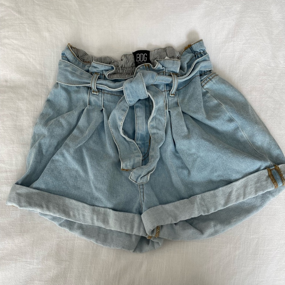 BDG high waisted paper bag jean shorts